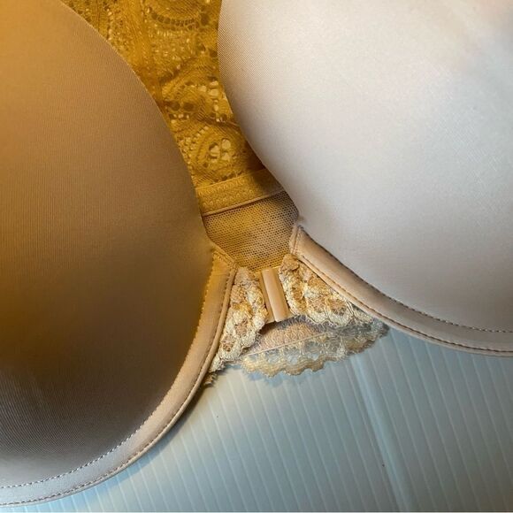 Maidenform One Fab Fit Lace Shaping Underwire Front Close Bra racerback 42C tan - Picture 8 of 10